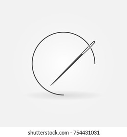 Needle With Thread Vector Icon. Sewing Concept Symbol Or Design Element