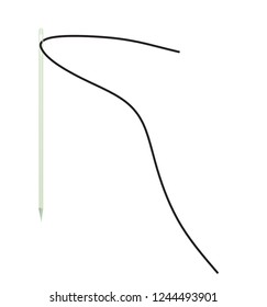 Needle and thread. vector illustration