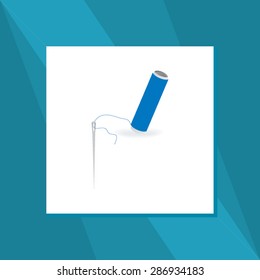 needle and thread vector illustration 