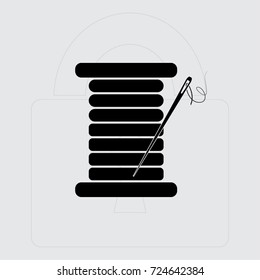 Needle and thread, vector illustration