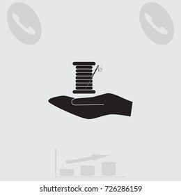 Needle and thread, vector illustration