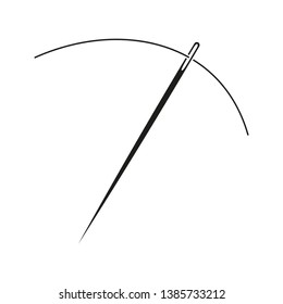 Needle and thread vector modern icon or design element