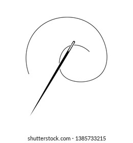 Needle and thread vector modern icon or design element