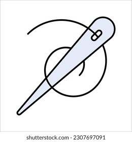 Needle and thread vector modern icon or design element vector illustration on white background