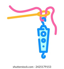 needle threader embroidery hobby color icon vector. needle threader embroidery hobby sign. isolated symbol illustration