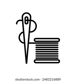 Nadel, Gewinde Symbol Logo Zeichen Vektorgrafik Umriss
