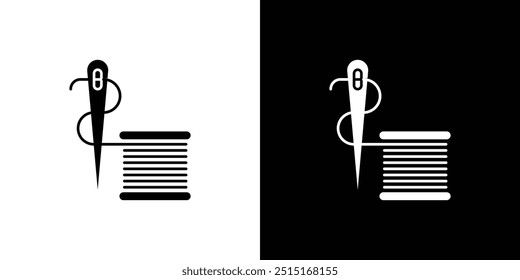 Needle, threads icon Outline sign symbol set
