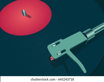 Needle Turntable On Record