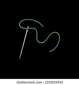 Needle vector colorful icon - Sewing sign. Fashion Industry concept symbol