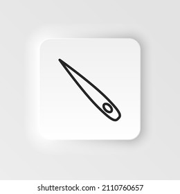 Needle vector icon. Element of design tool for mobile concept and web apps vector. Thin neumorphic style vector icon for website design