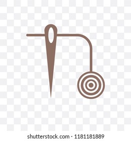 Needle vector icon isolated on transparent background, Needle logo concept