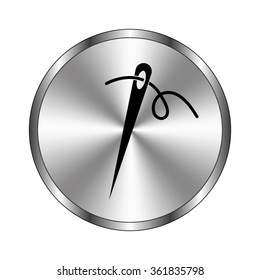Needle - vector icon;  metal button