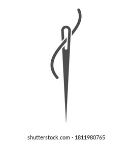 needle vector icon for sewing