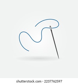 Needle vector minimal icon. Sewing sign and Fashion Industry concept symbol