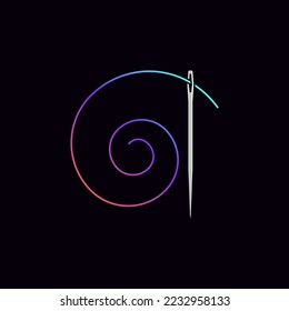 Needle vector modern icon - Sewing colored sign. Fashion Industry concept symbol