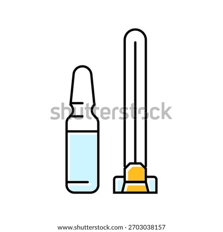 needle vial immunization color icon vector. needle vial immunization sign. isolated symbol illustration