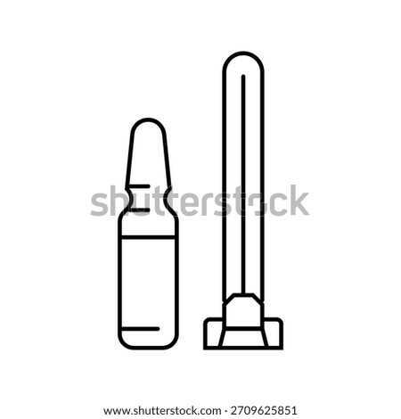needle vial immunization line icon vector. needle vial immunization sign. isolated contour symbol black illustration