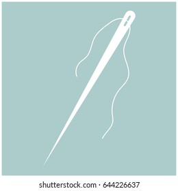 Needle white icon .