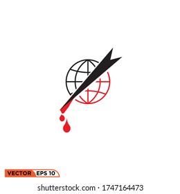 needle of the world icon design vector illustration template