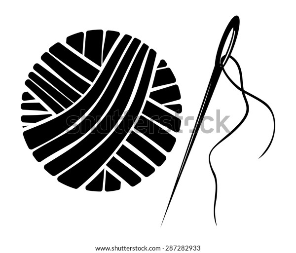 Needle Yarn Ball Vector Illustration Stock Vector (Royalty Free) 287282933