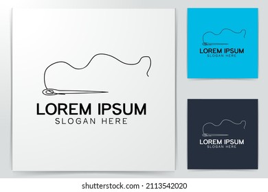 needle and yarn logo Ideas. Inspiration logo design. Template Vector Illustration. Isolated On White Background