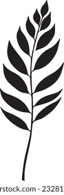 Needle-like leaf Black And White, Vector Template Set for Cutting and Printing
