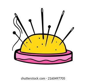 Needler doodles Hand made needlework Vector illustration on white 