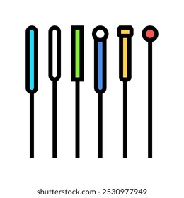 needles acupuncture color icon vector. needles acupuncture sign. isolated symbol illustration