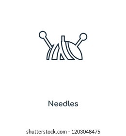 Needles concept line icon. Linear Needles concept outline symbol design. This simple element illustration can be used for web and mobile UI/UX.