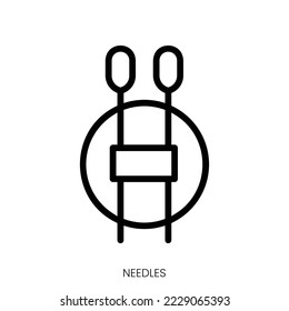 needles icon. Line Art Style Design Isolated On White Background
