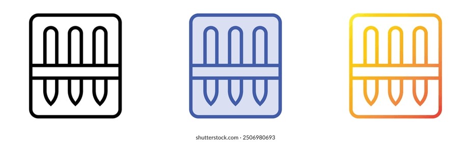 needles icon. Linear, Blue Fill and Gradient Style Design Isolated On White Background