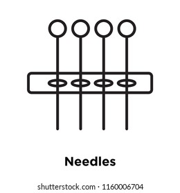 Needles icon vector isolated on white background, Needles transparent sign , sign and symbols in thin linear outline style