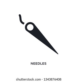 needles isolated icon. simple element illustration from sew concept icons. needles editable logo sign symbol design on white background. can be use for web and mobile