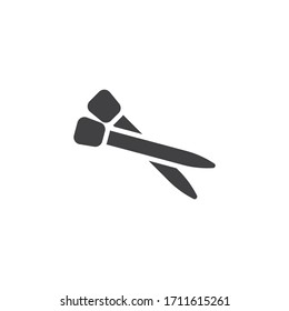Agujas para el icono del vector de punto. signo plano relleno para concepto móvil y diseño web. Icono de picadura de agujas. Símbolo, ilustración del logotipo. Gráficos vectoriales