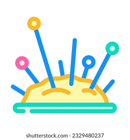needles knitting wool color icon vector. needles knitting wool sign. isolated symbol illustration
