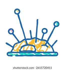 needles knitting wool doodle icon sketch vector. needles knitting wool sign. isolated symbol illustration