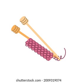 needles knitting wool isolated icon