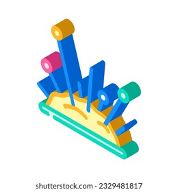 needles knitting wool isometric icon vector. needles knitting wool sign. isolated symbol illustration