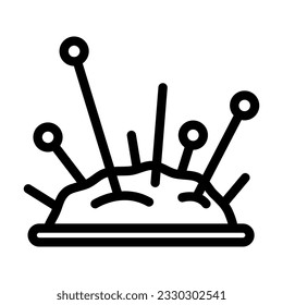 needles knitting wool line icon vector. needles knitting wool sign. isolated contour symbol black illustration