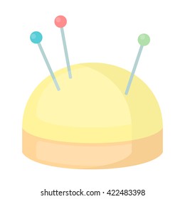 Needles and pillow icon. 