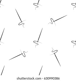 Needles seamless pattern on white background. Fashion graphic design. Vector illustration