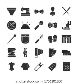 needles and sewing icon set over white background, silhouette style, vector illustration