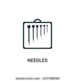 Needles vector icon on white background. Flat vector needles icon symbol sign from modern sew collection for mobile concept and web apps design.