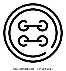 Needlework button icon outline vector. Sewing clothes detail fastener. Fashion tailoring industry