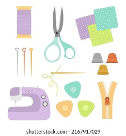 Needlework Concept Various Sewing Tools Needles Stock Vector (Royalty ...