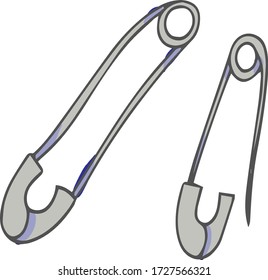 needlework, doodles, pin line and color, needle. vector 