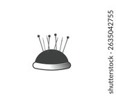 Needlework Fabric Pin Cushion Needle Pillow Sewing Accessories Needle Holder Icon flat vector design