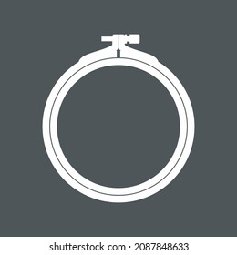 Needlework handicraft sewing adjustable embroidery hoop hobby quality vector illustration cut