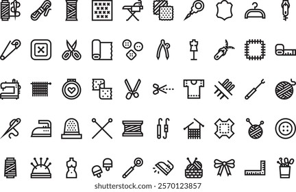 Needlework icons  High-Quality Vector Icons Collection with Editable Stroke. Ideal for Professional and Creative Projects.
