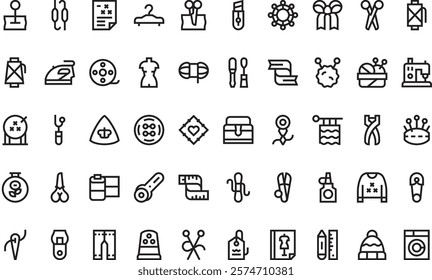 Needlework icons High-Quality Vector Icons Collection with Editable Stroke. Ideal for Professional and Creative Projects